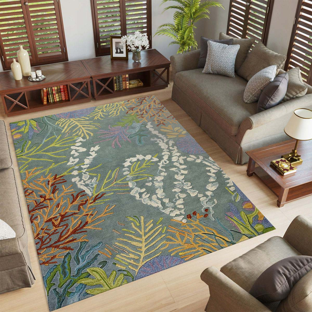 Korallenriffe Vintage Teppiche Teppich