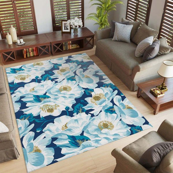 Blumenteppiche Marineblau Teppich