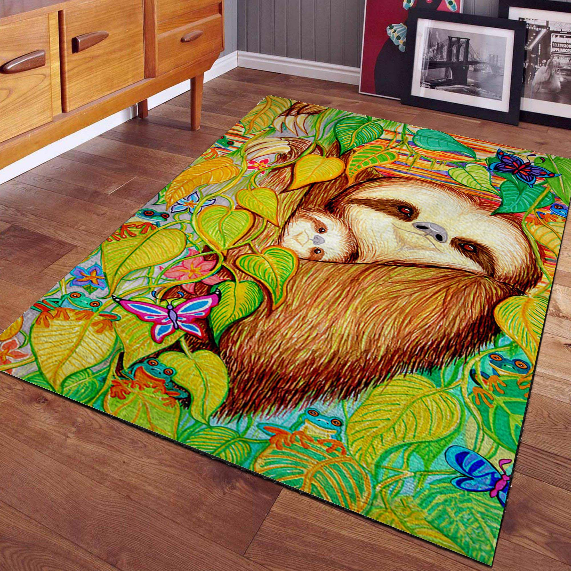 Faultier-Familie Teppich – Bild 2