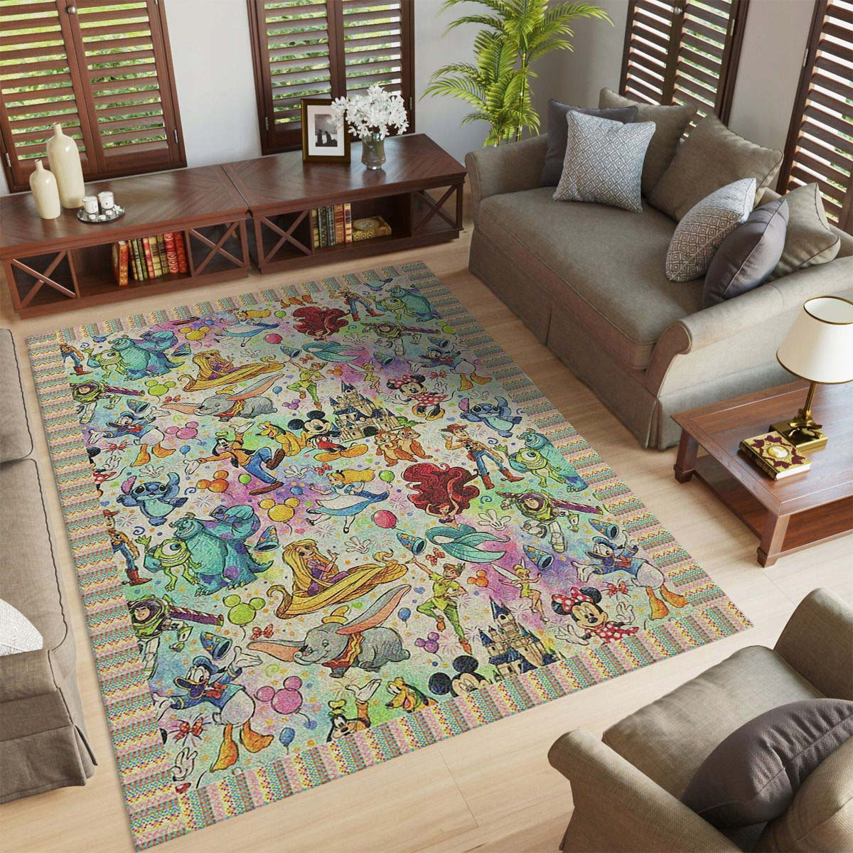 Die Welt der Zeichentrickfilme Teppich
