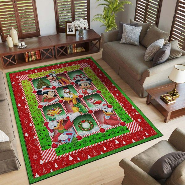 Frohe Weihnachten mit Mickey Mouse Goofy und Donald Duck Teppich