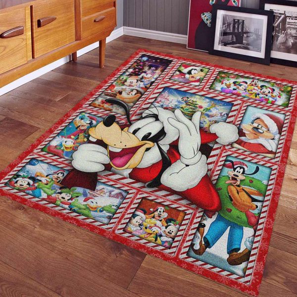 Goofy und Mickey Mouse Frohe Weihnachten Teppich