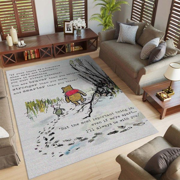 Winnie the Pooh Zitat Wenn es jemals ein Morgen gibt, an dem wir nicht zusammen sind Teppich