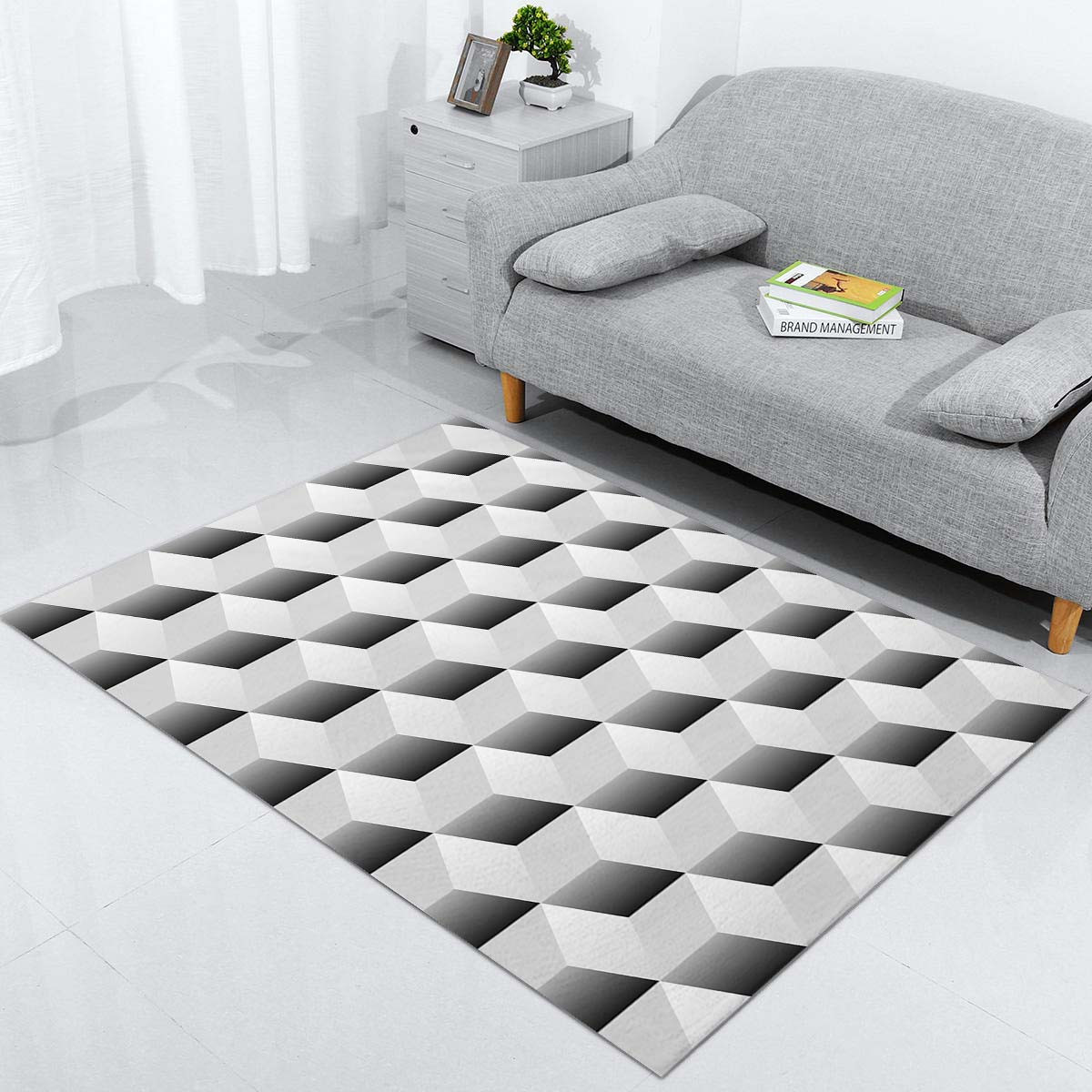 3D-Würfel isometrisch Teppich