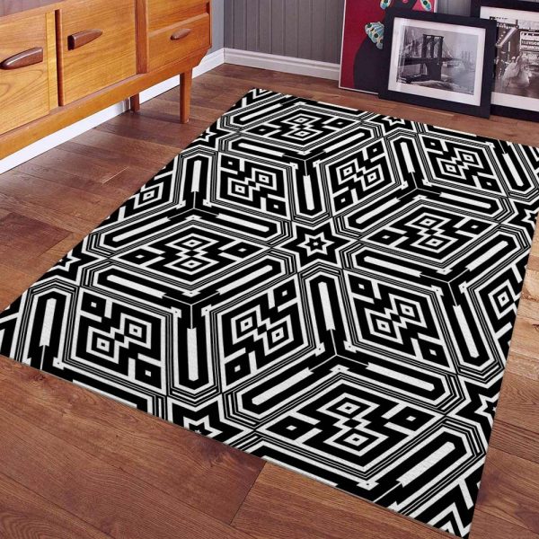 Gitter abstraktes Muster Monochrom Teppich