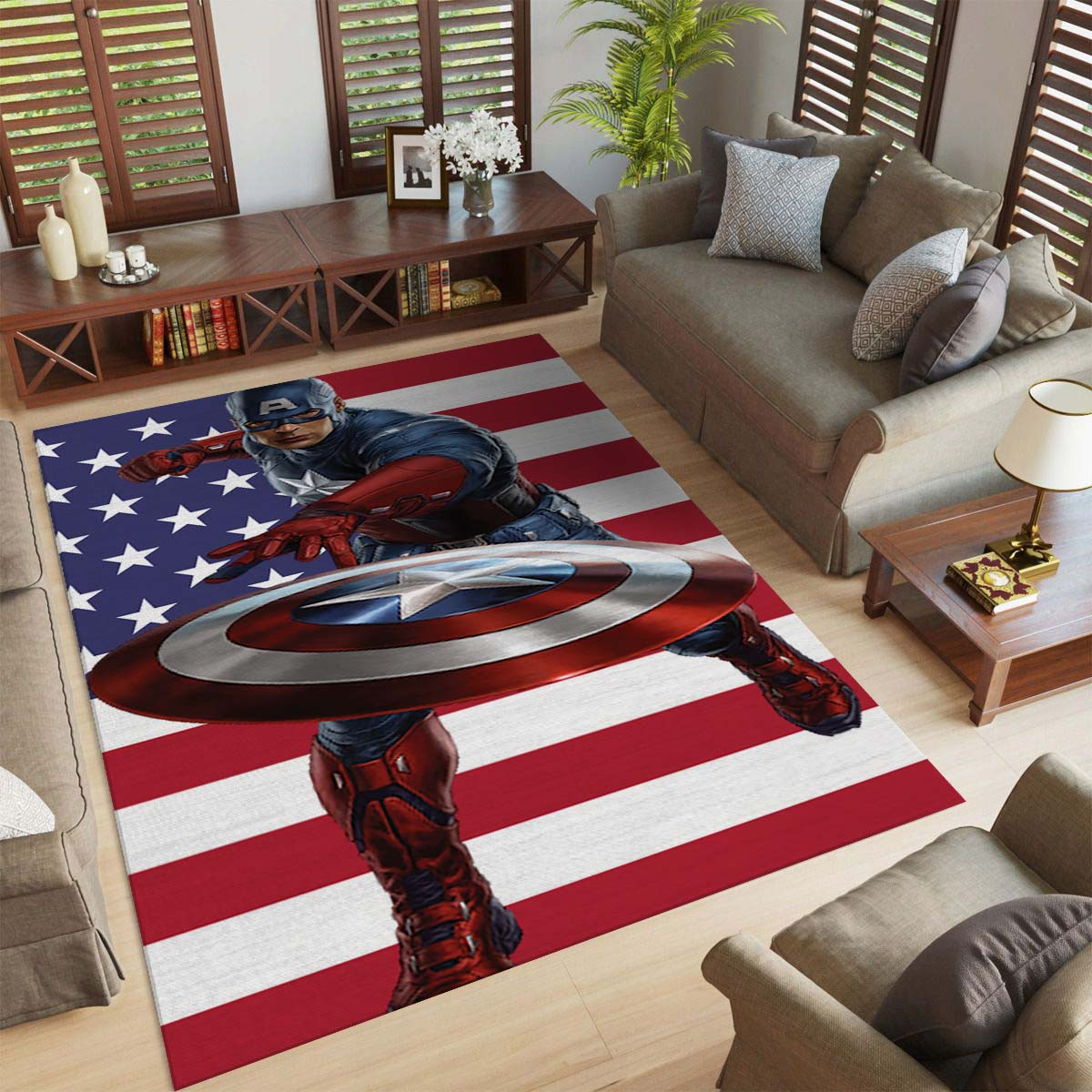 Captain America Schildwerfen Teppich – Bild 2