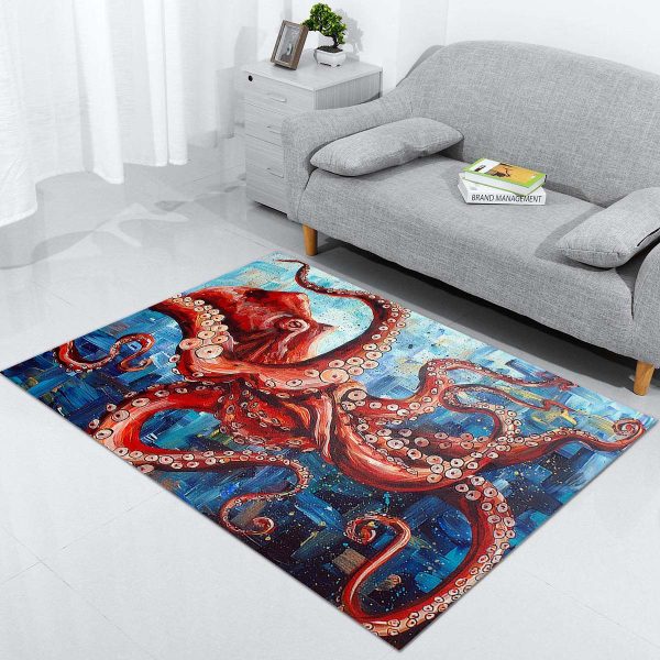 Oktopus-Ölgemälde Teppich