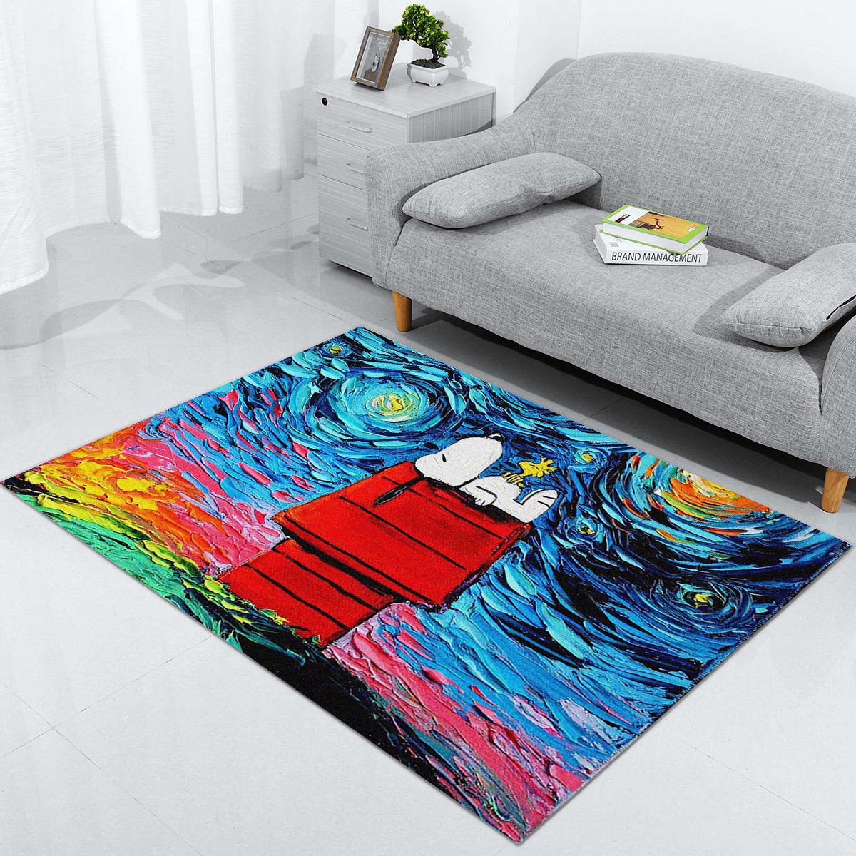 Snoopy inspirierte Kunst Teppich