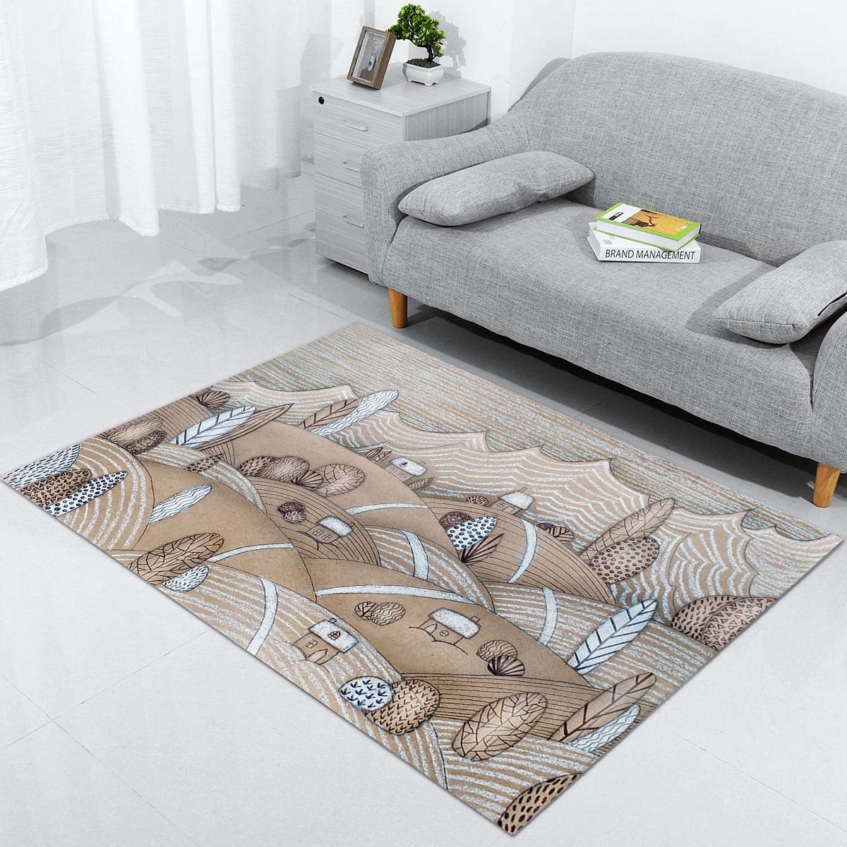 Winterillustrationshügel schön Teppich