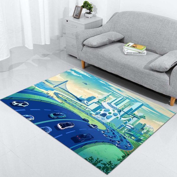 Stadt in der Zukunft Teppich