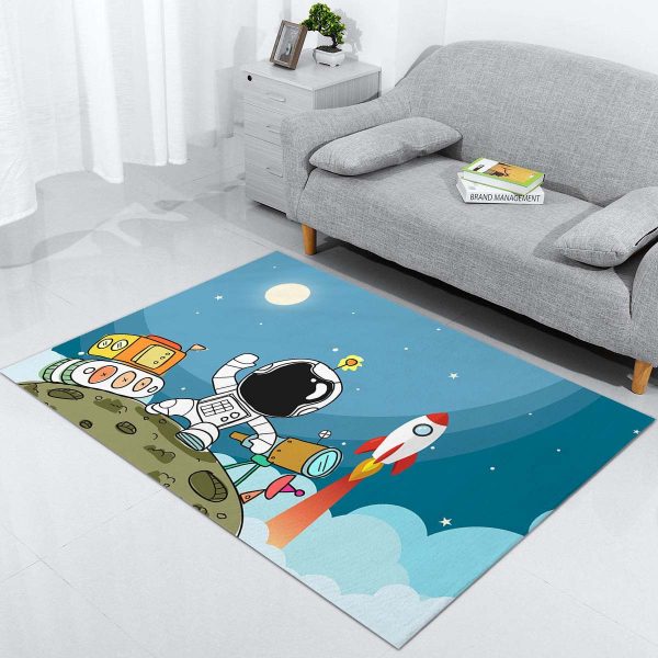 Raumfahrer gehen auf dem Mond Teppich