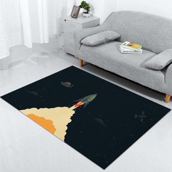Rakete Weltraumsterne Teppich