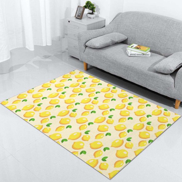 Früchte Zitronen gelb Muster Teppich