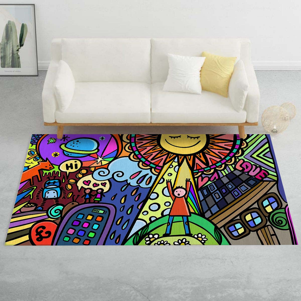 comic urban moderne ideen dekor kinderzimmer Teppich – Bild 2
