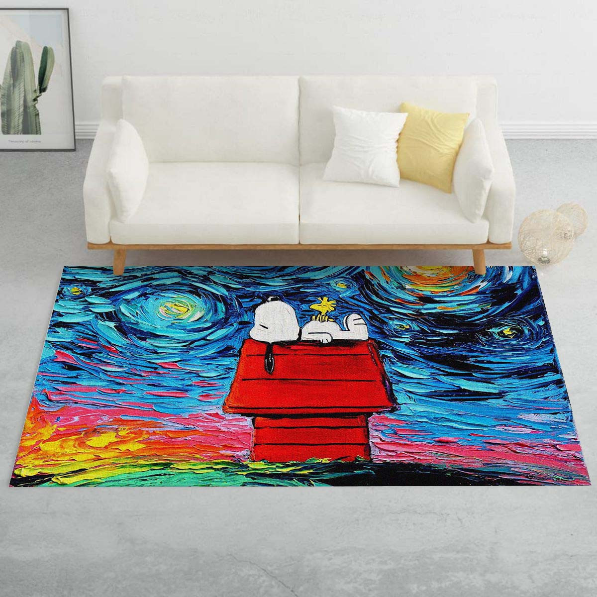 Snoopy inspirierte Kunst Teppich – Bild 2