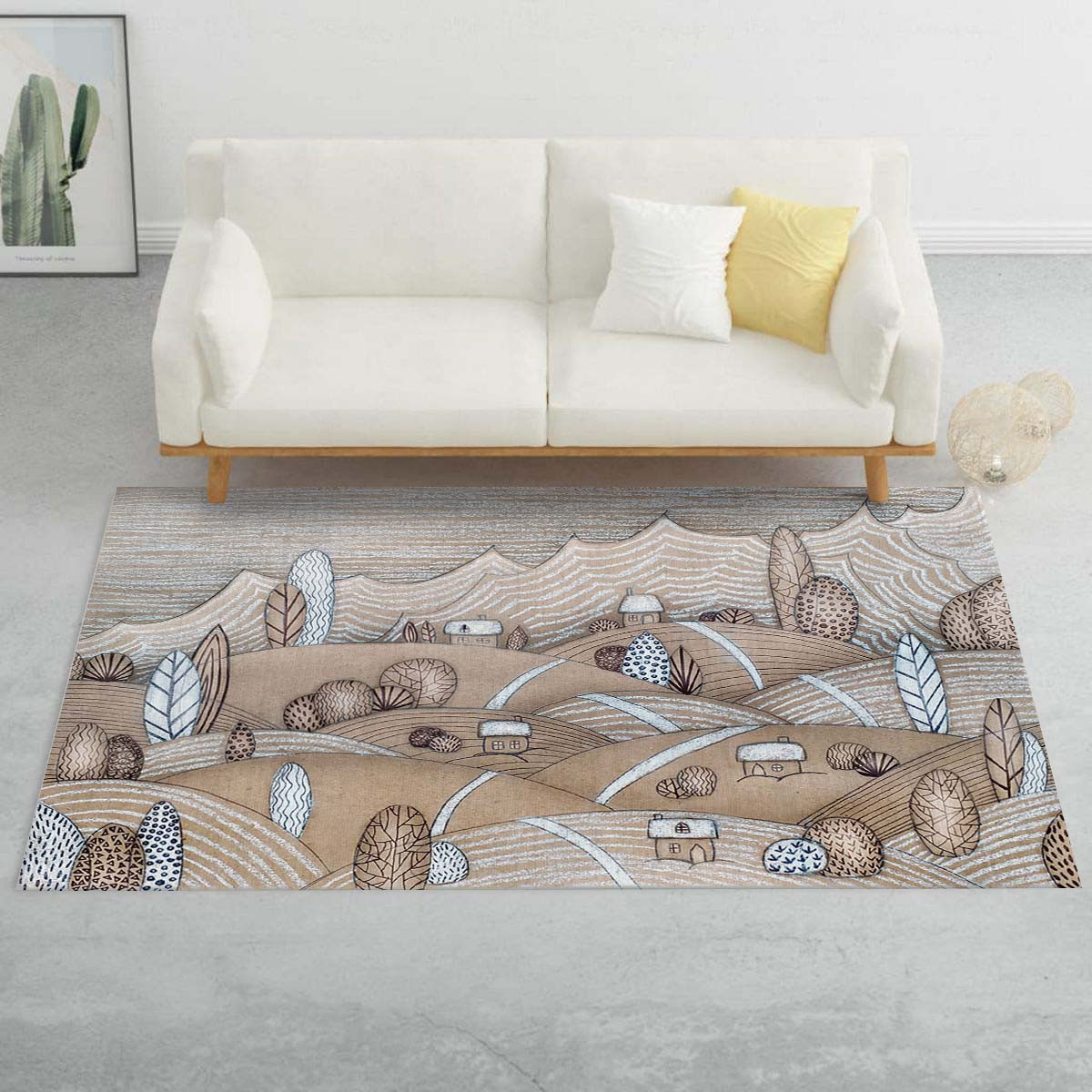 Winterillustrationshügel schön Teppich – Bild 2