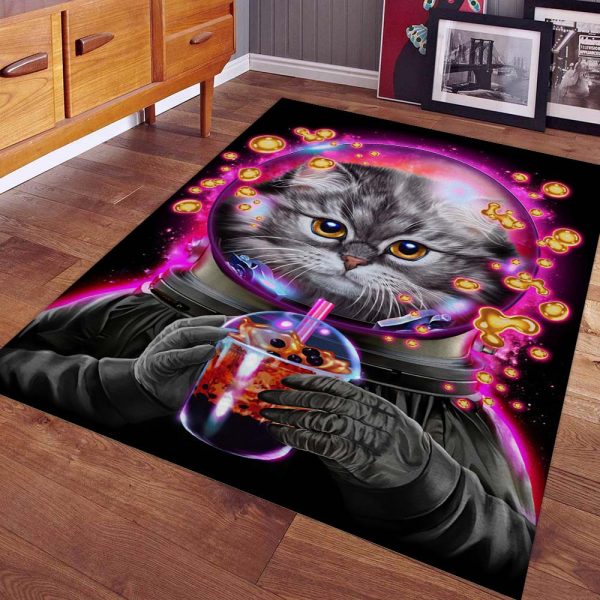 Astronaut Cat Bubble Tea Teppich