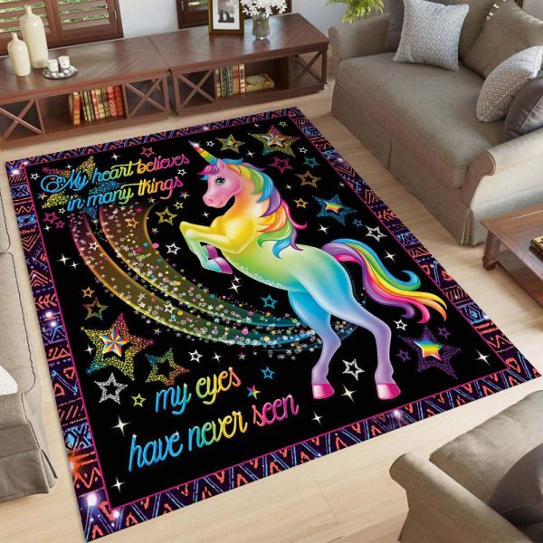 Buntes Einhorn 1003 Teppich