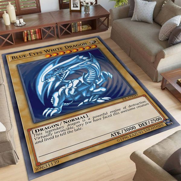 Blaue Augen weißer Drache Teppich