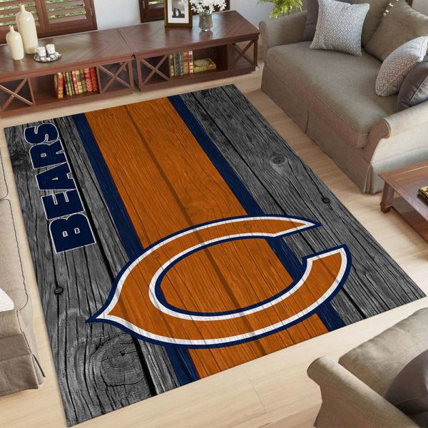 Chicago Bears Football Team NFL auf Holz Teppich