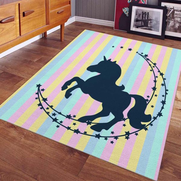 Buntes Einhorn 1001 Teppich
