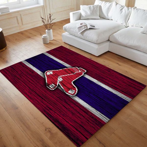 Boston Red Sox Baseballteam MLB auf Holz Teppich
