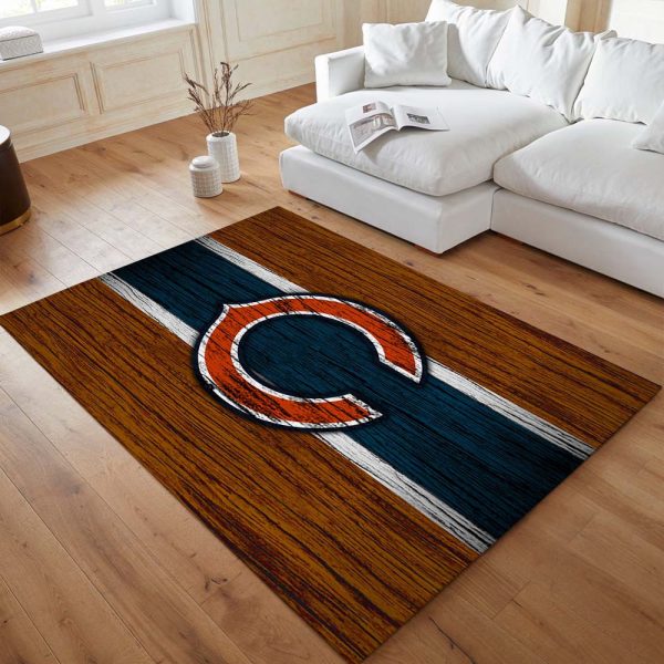 Chicago Bears Football Team NFL auf Holz 08 Teppich