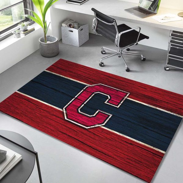 Cleveland Indians Baseball Team MLB auf Holz Teppich