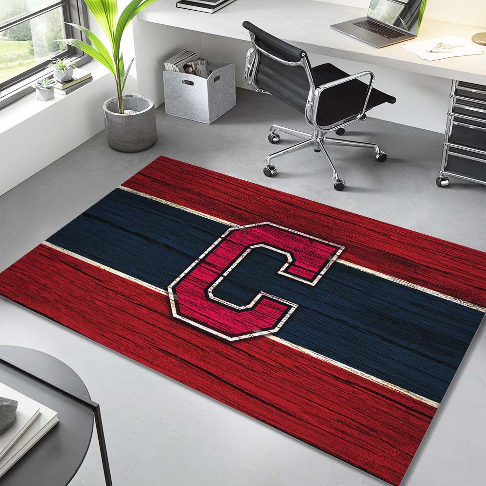 Cleveland Indians Baseball Team MLB auf Holz Teppich