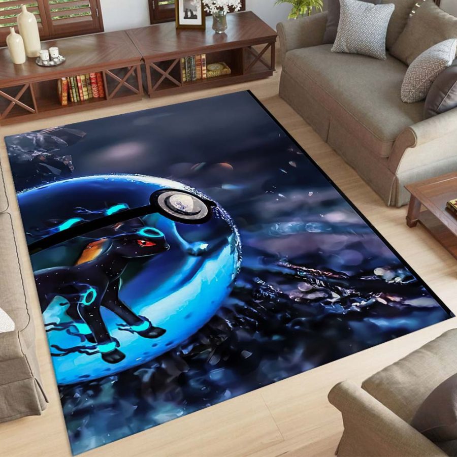 Blaues Evolutions-Pokeball-Pokémon Teppich