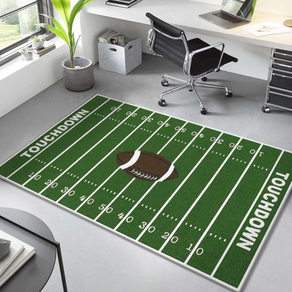 Fußballplatz-Rugby-Dekor Teppich