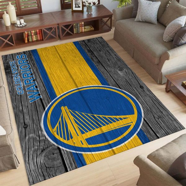 Golden State Warriors Basketball Team NBA auf Holz Teppich