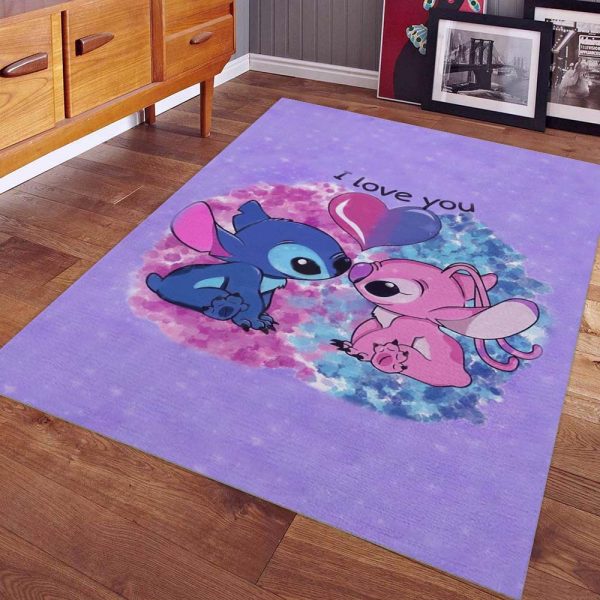 Disney Stitch und Winkel verliebt 2 Teppich