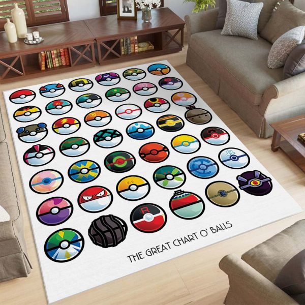 Die großen Chart-Pokémon-Bälle Teppich