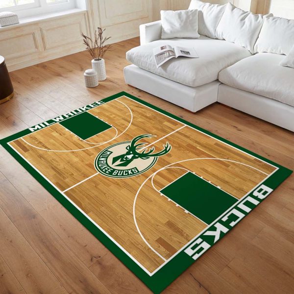 Milwaukee Bucks Basketball Team NBA Court Teppich