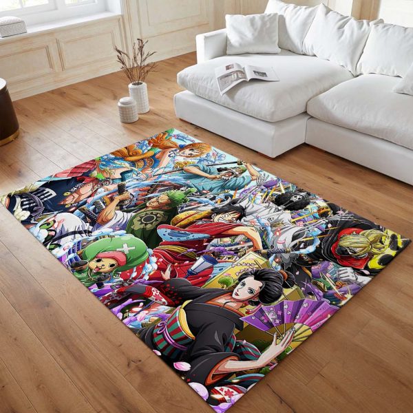 One Piece Luffy und alle Charaktere 04 Teppich