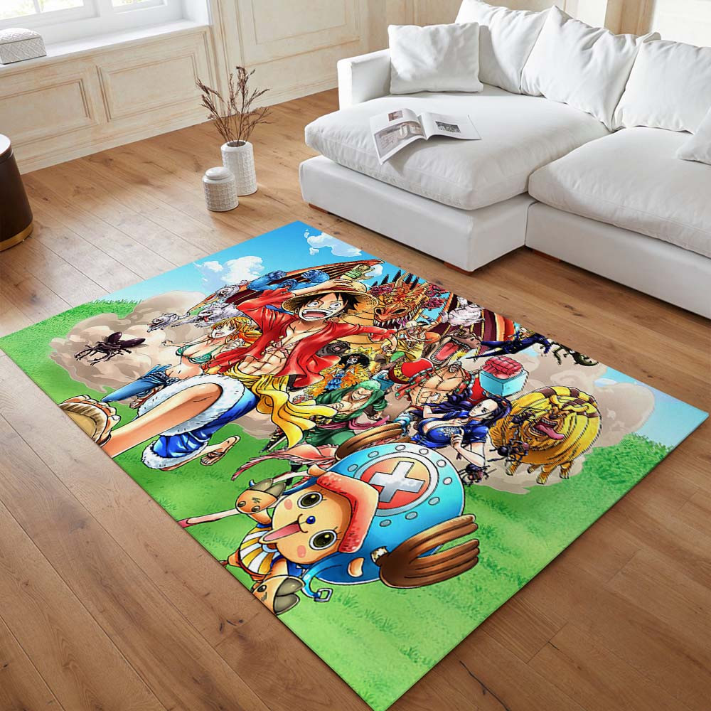 One Piece Luffy und alle Charaktere 01 Teppich