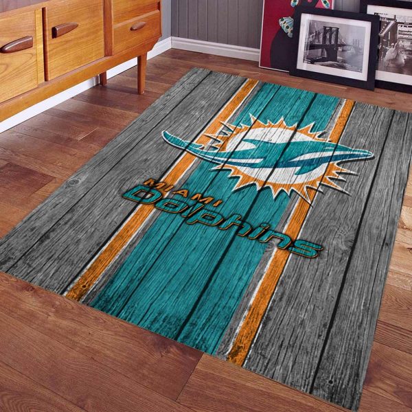 Miami Dolphins Football Team NFL auf Holz Teppich