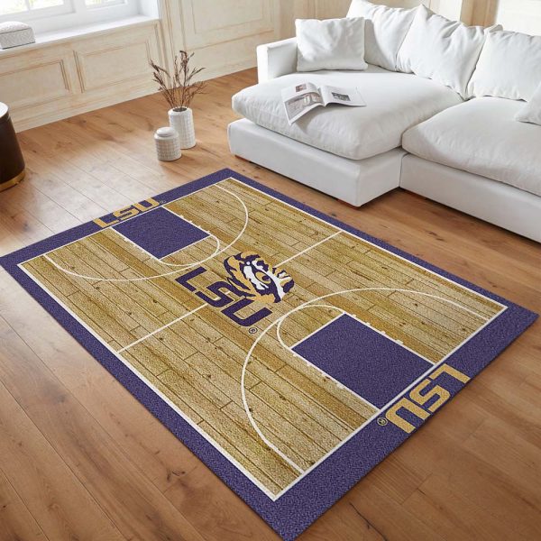 LSU Tiger Basketball Team Court Teppich