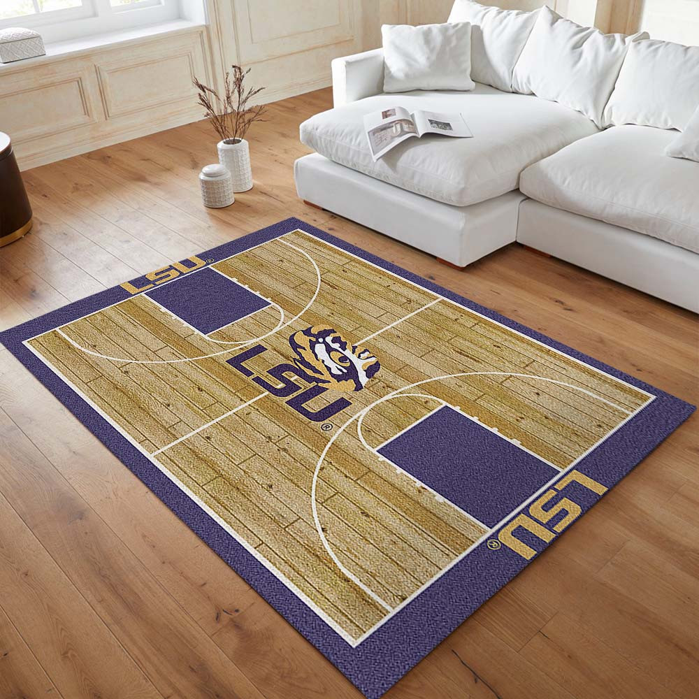 LSU Tiger Basketball Team Court Teppich