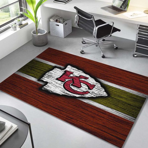 Kansas City Chiefs Football Team auf Holz Teppich