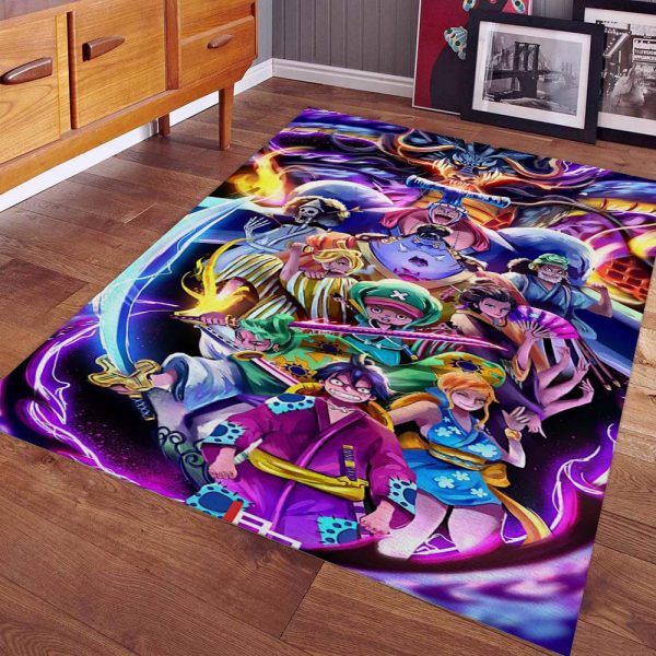 One Piece Luffy und alle Charaktere 09 Teppich
