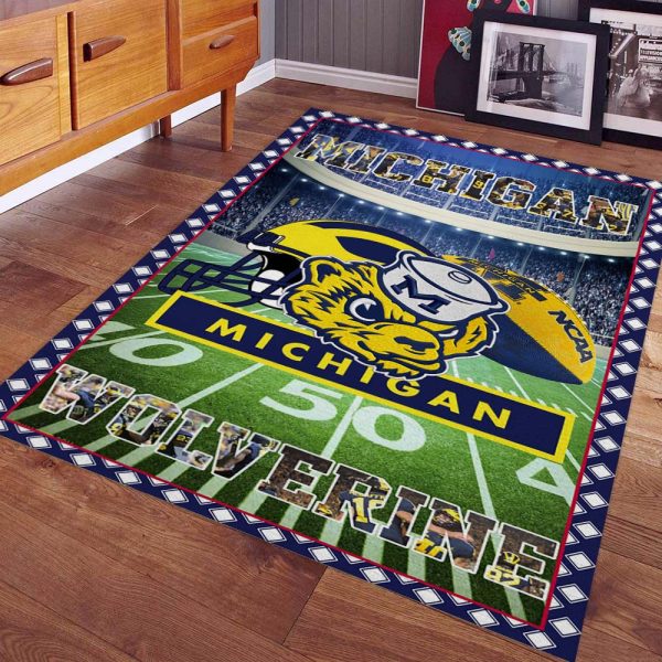 Michigan Wolverines Football Team NCAA005 Teppich