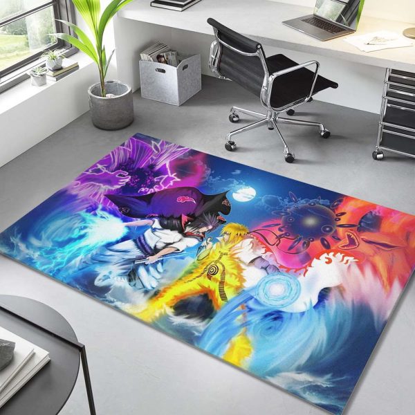 Naruto und Uchiha Itachi kämpfen Teppich