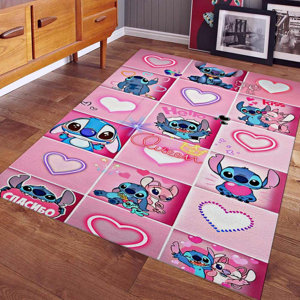 Stitch Ich liebe dich bis zum Mond und zurück Teppich