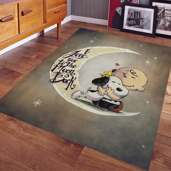 Snoopy, ich liebe dich bis zum Mond und zurück Teppich