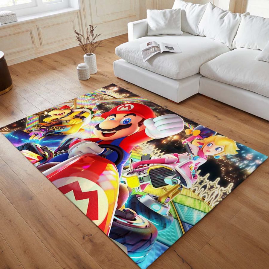 Mario fährt mit seinen Freunden ein Rennen