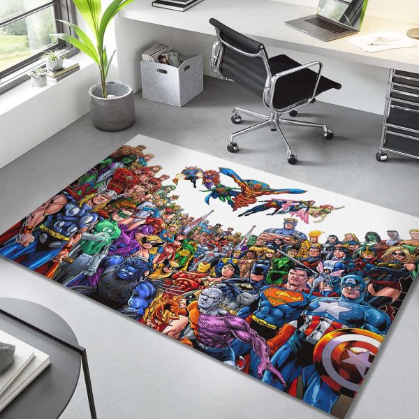 Superhelden DC und Marvel Teppich