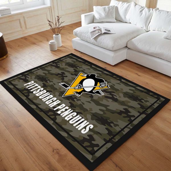 Pittsburgh Penguins Hockey Team NHL Camo Teppich