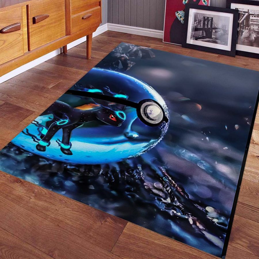 Blaues Evolutions-Pokeball-Pokémon Teppich – Bild 2